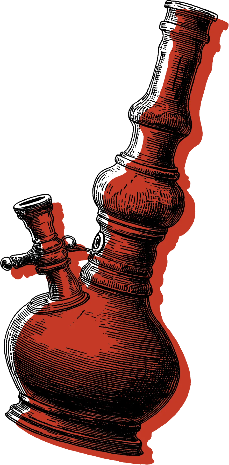 Large Red Glass Weed Bong